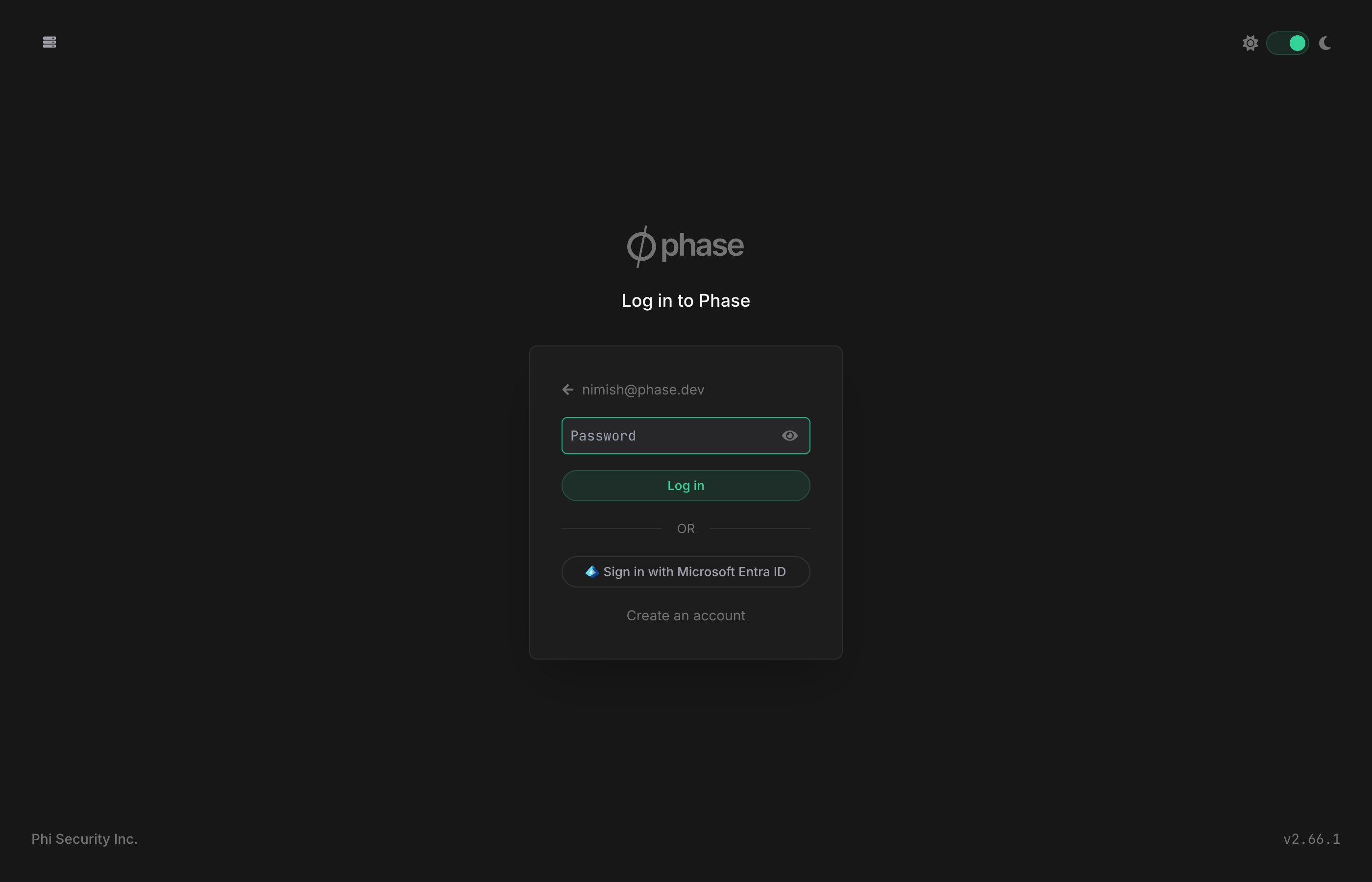 Login page with SSO sign-in button