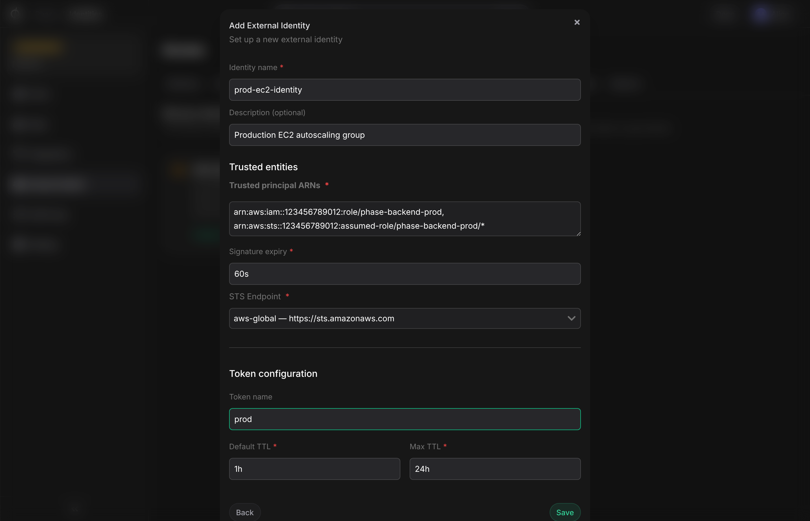 configure new identity