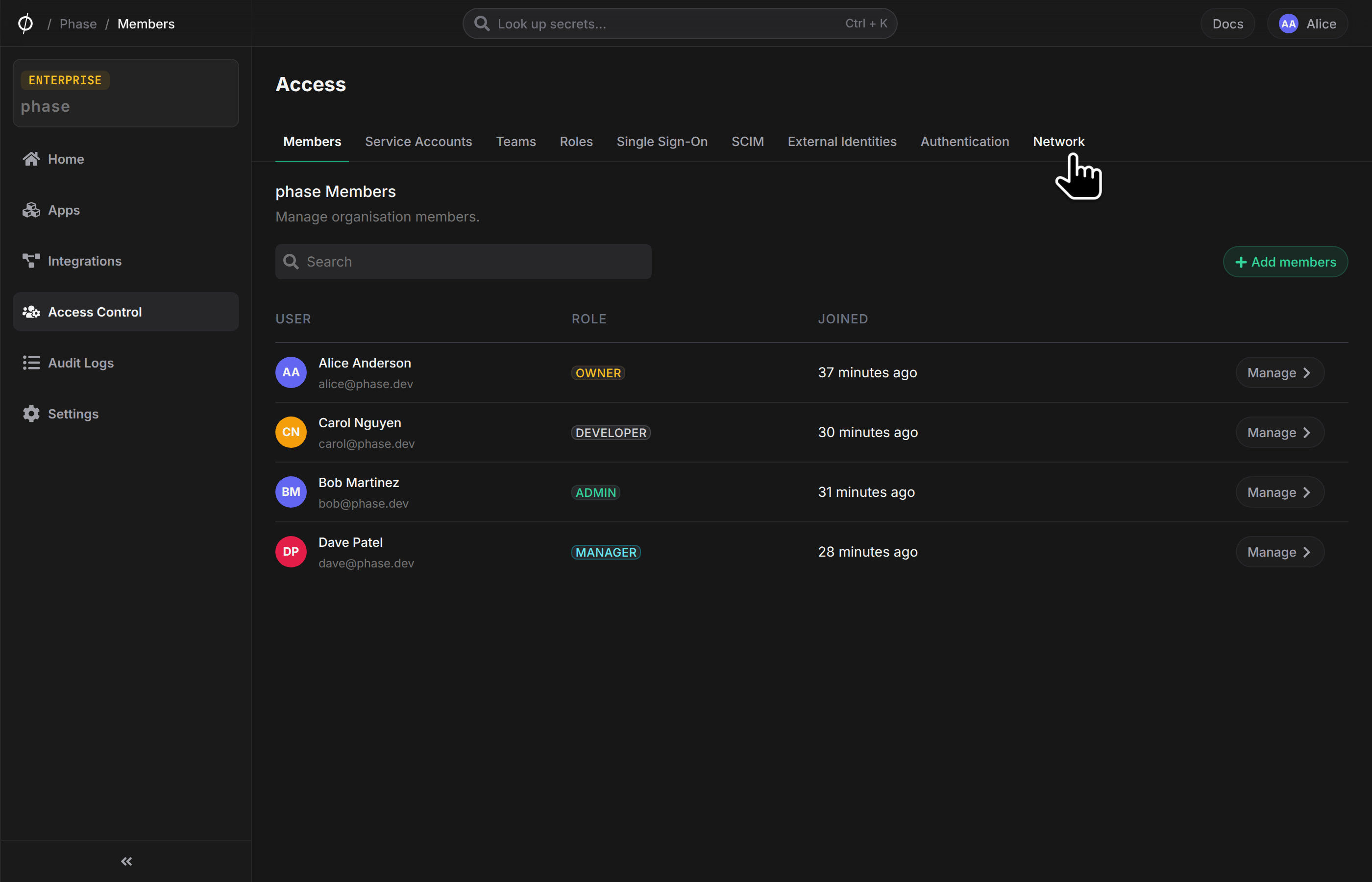 2-go-to-access-control-network-tab