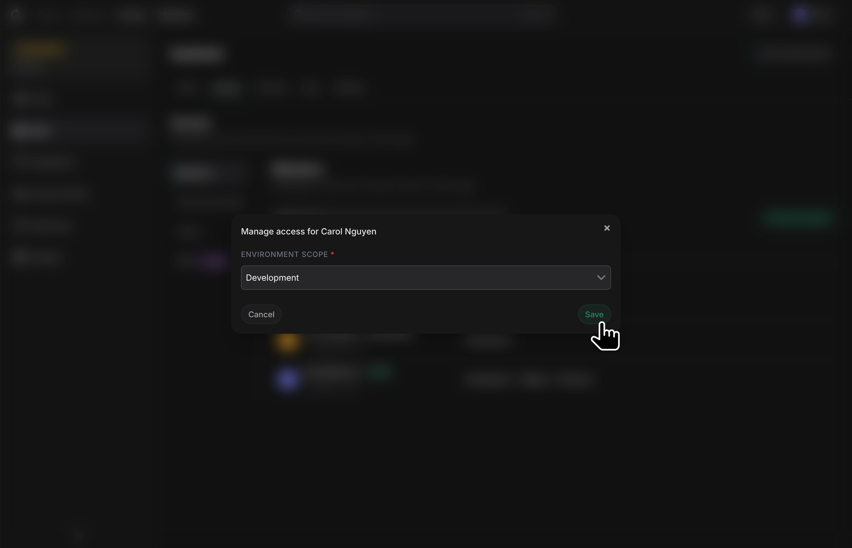 app member manage access