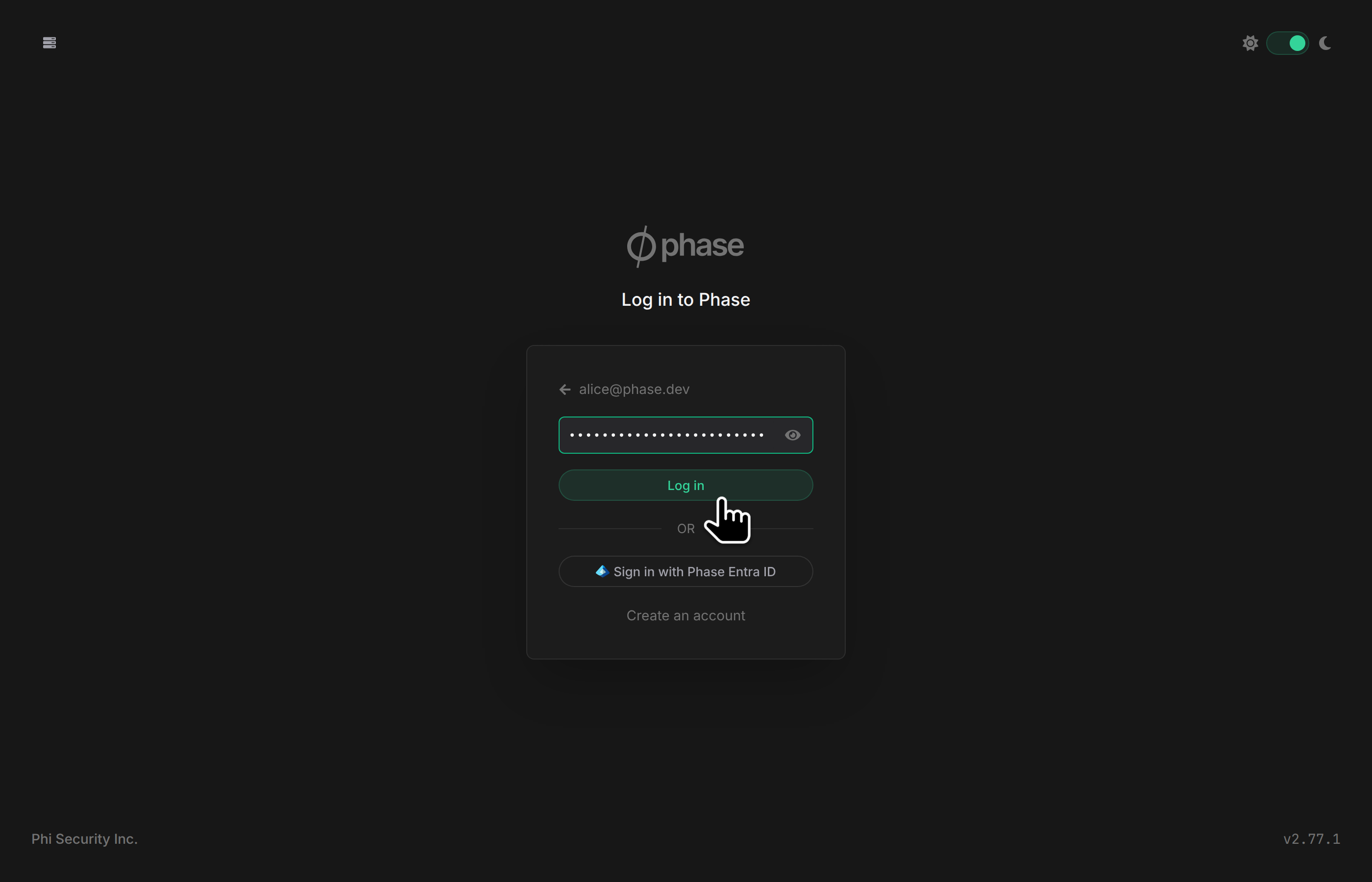 Login: enter your password