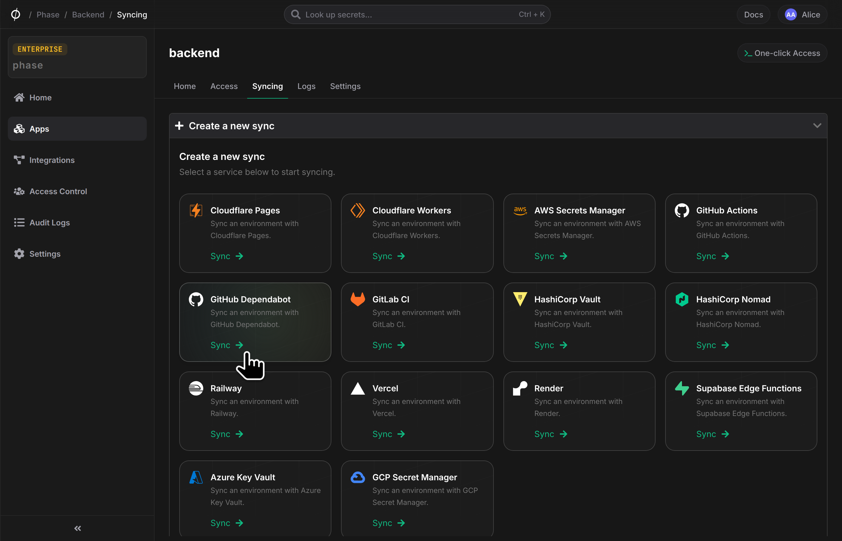 Create a new sync button