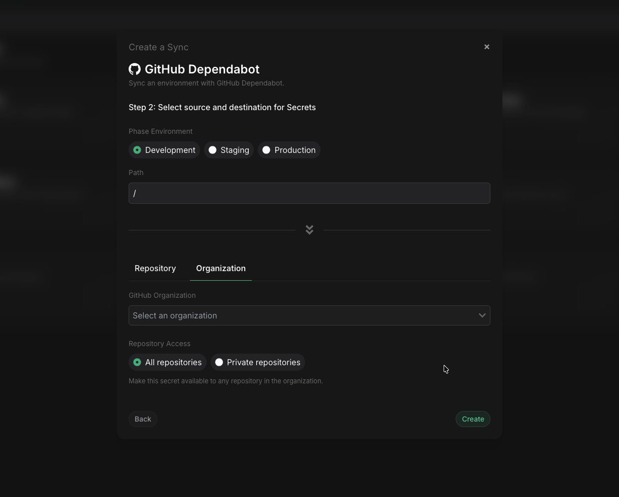 Configure an organization sync