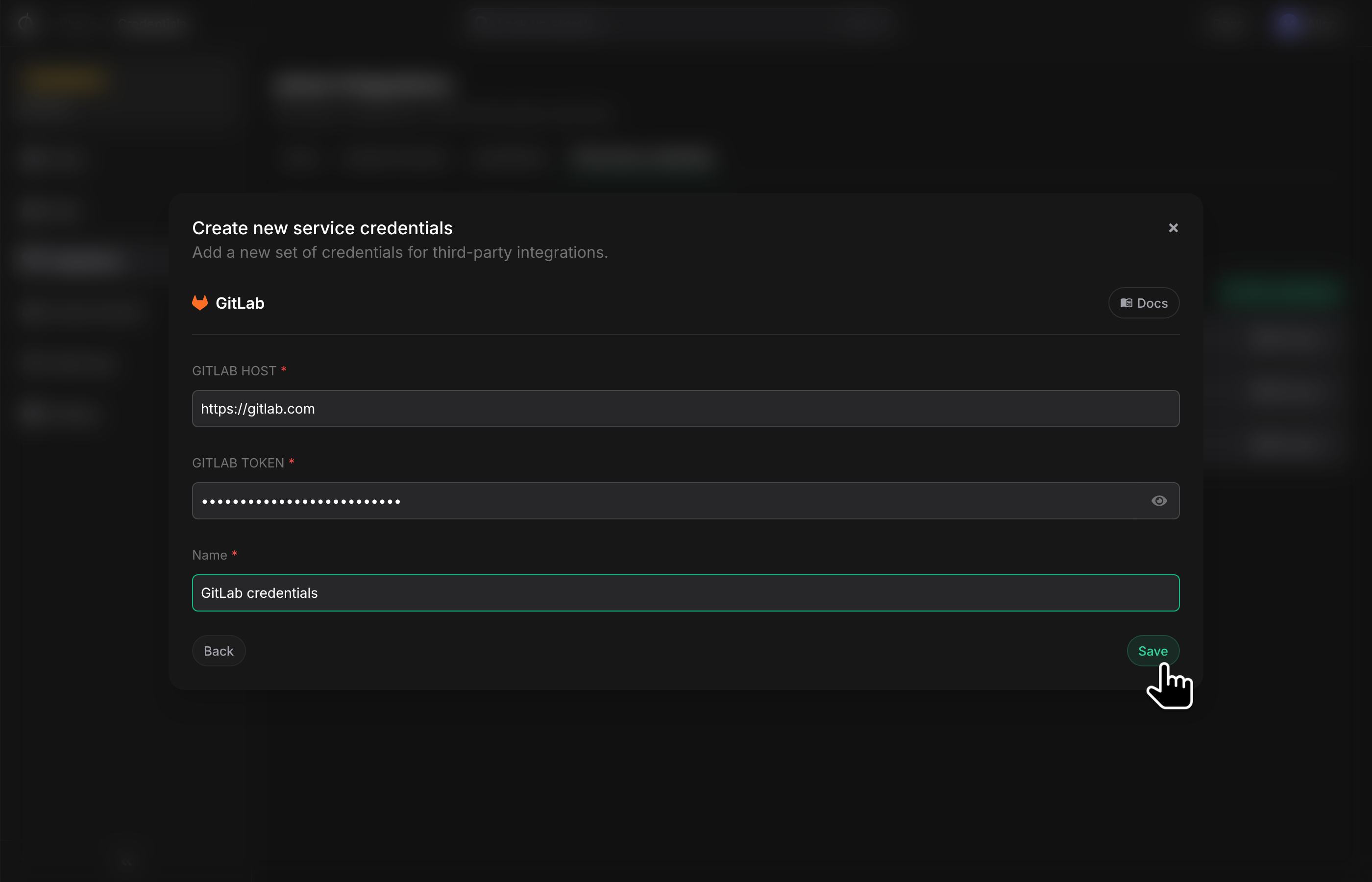 Input GitLab credentials