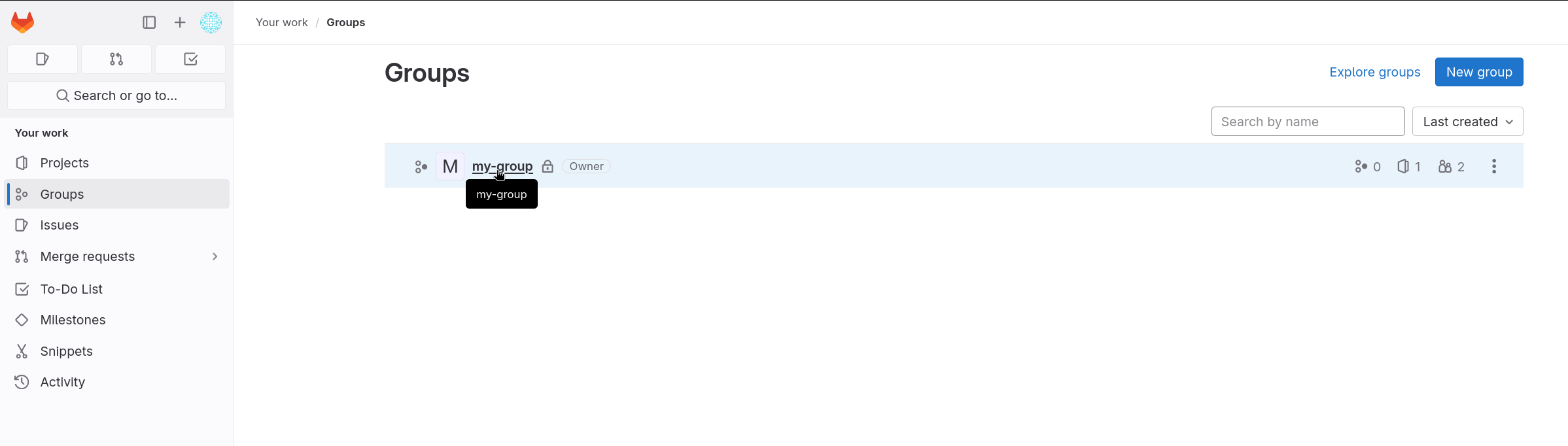 Go to your GitLab Group