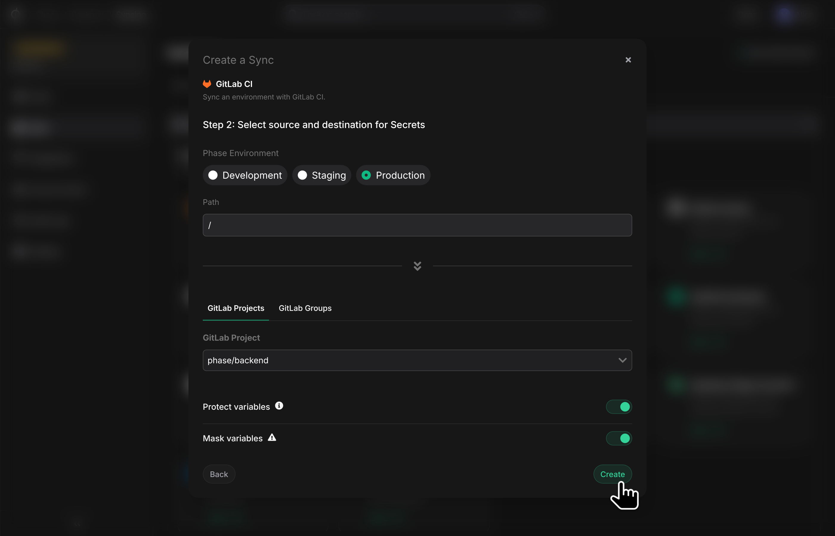 Configure sync