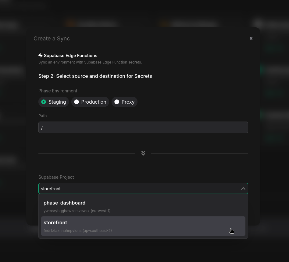 configure supabase sync