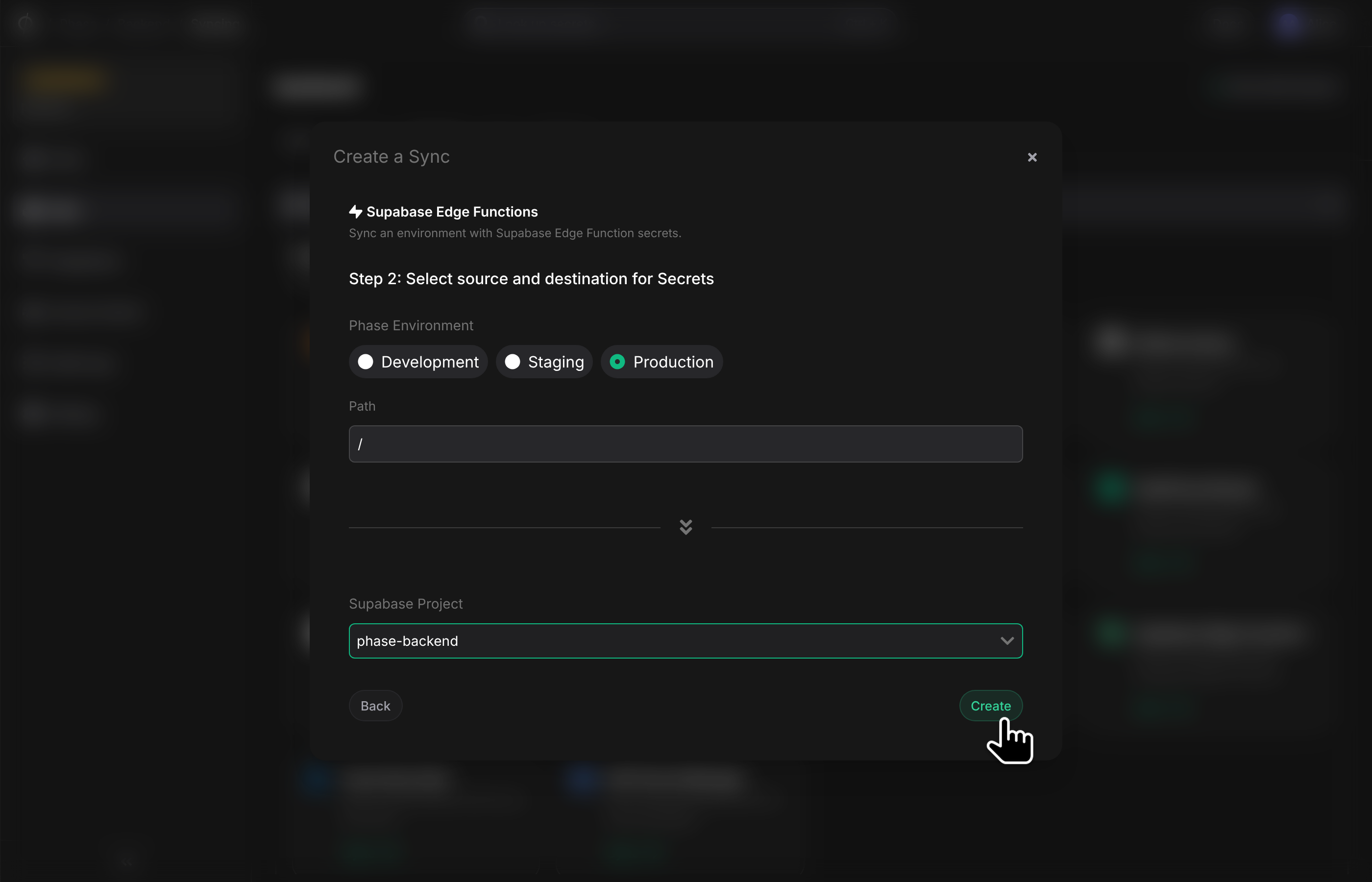 configure supabase sync