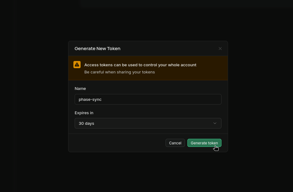 Generate new token