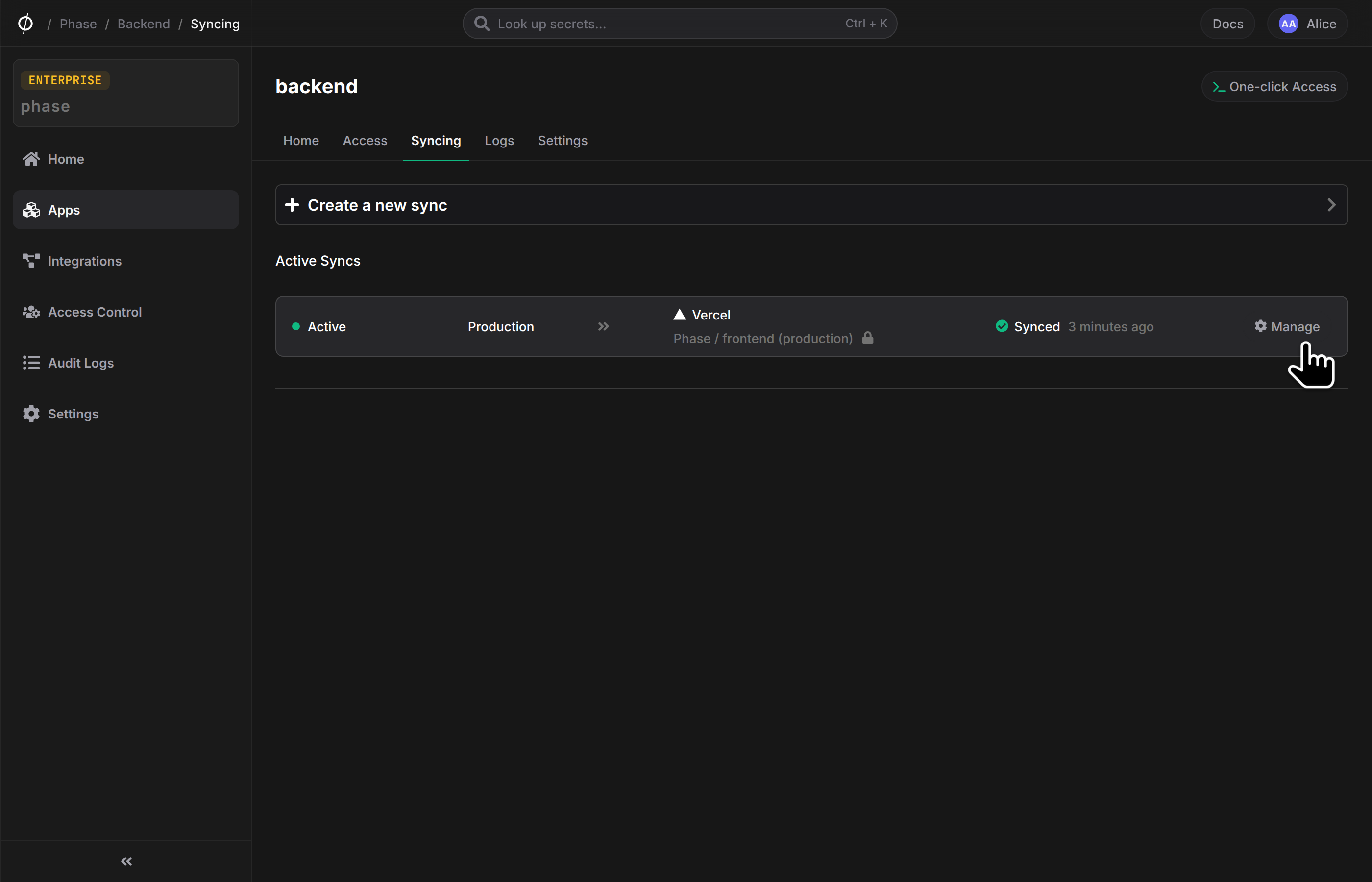 Sync status