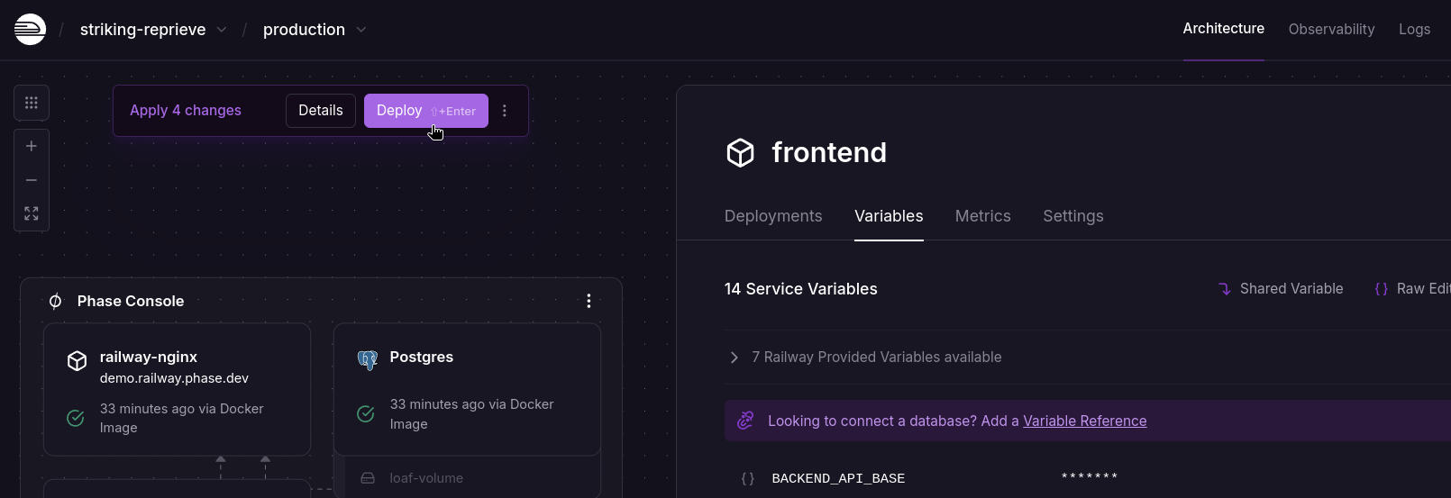 Re-deploy services after variable change